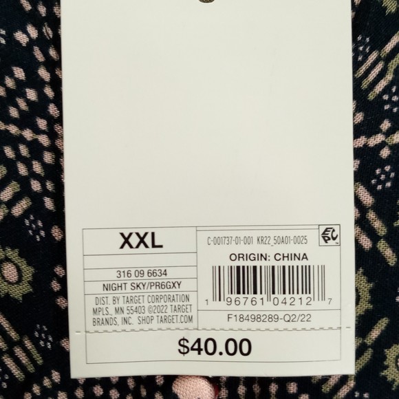 Knox Rose Women's Long Sleeve Button-Front Night Sky Dress in Size XXL - Picture 6 of 10